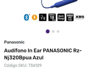 Audífono In Ear PANASONIC Rz-Nj320Bpua Azul en Descuento