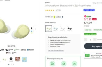 Audífonos Bluetooth Sony WF-C510 – ¡Descuento Cyber Wow!