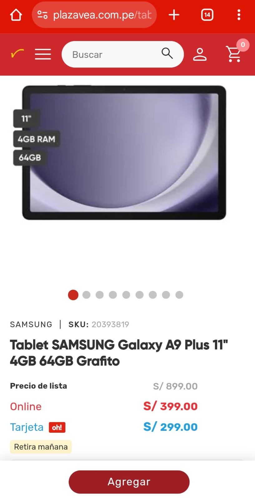 ¡Gran Oferta en Tablet Samsung Galaxy A9 Plus 11″!