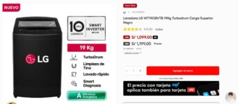 Lavadora LG WT19OBVTB 19Kg Turbodrum Carga Superior Negro – Cyber Wow