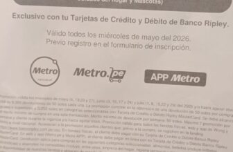 ¡Devolución de S/50 en tu compra de S/250 en Metro! 🎉