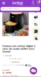 Freidora Aire Airfryer Digital 6 Litros Sin Aceite 2400W Extra Grande