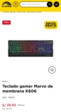 Teclado Gamer Marvo de Membrana K606 en Oferta