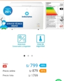 Congeladora Indurama 297L en Promart – Descuento Especial