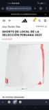 Descuento en Shorts de Local de la Selección Peruana 2023