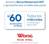 Descuento de S/60 en Wong todos los miércoles