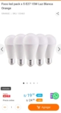 Oferta Especial: Foco LED Pack x 5 E27 15W Luz Blanca