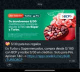 ¡San Valentín! S/30 en créditos por compras desde S/180