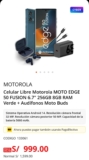 Celular Motorola MOTO EDGE 50 FUSION con Audífonos Moto Buds en Descuento