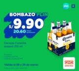 Bombazo Plin: Cerveza Coronita Sixpack a S/9.90