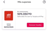 50% de Descuento en Restaurantes con oh!Pay