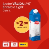 Leche VÁLIDA UHT Entera o Light – Caja 1L