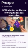 ¡Aprovecha S/50 de Descuento en Metro y Wong!