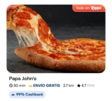 ¡Disfruta de Pizza en Papa John’s con Envío Gratis!