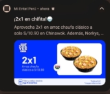 ¡2×1 en chifita!