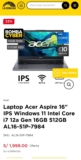 Laptop Acer Aspire 16″ en Oferta