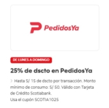 25% de descuento en PedidosYa