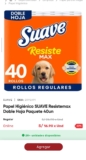 Oferta Papel Higiénico SUAVE Resistemax Doble Hoja