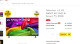 ¡Televisor LG 65′ NANO 4K UHD a solo S/ 1,199!
