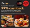 ¡99% de cashback en tus platos favoritos! 🍽️